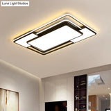 Modern Black Acrylic Ceiling Light Led Flush Mount - Warm/White/3 Color Living Room