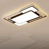 Modern Black Acrylic Ceiling Light Led Flush Mount - Warm/White/3 Color Living Room / Warm Rectangle