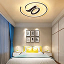 Modern Black Acrylic Led Ceiling Lamp - Number Shaped Flush Light For Kindergarten / 17’ Warm