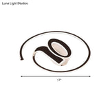 Modern Black Acrylic Led Ceiling Lamp - Number Shaped Flush Light For Kindergarten