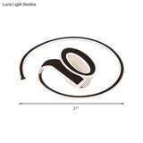 Modern Black Acrylic Led Ceiling Lamp - Number Shaped Flush Light For Kindergarten