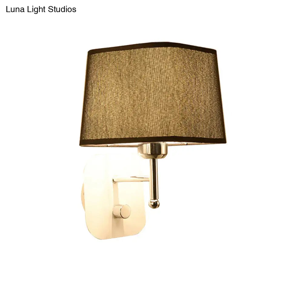 Modern Black And Beige Tapered Wall Sconce With 1 Light Backplate