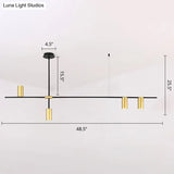 Modern Black And Gold Chandelier With Cross Arm Design – Stylish Living Room Hanging Light