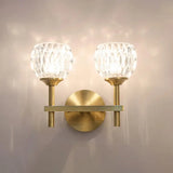 Modern Black And Gold Wall Light With Clear Dimpled Glass For Living Room 2 /