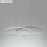 Modern Black And White Arc Ceiling Led Island Light For Living Room