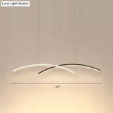 Modern Black And White Arc Ceiling Led Island Light For Living Room