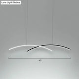 Modern Black And White Arc Ceiling Led Island Light For Living Room