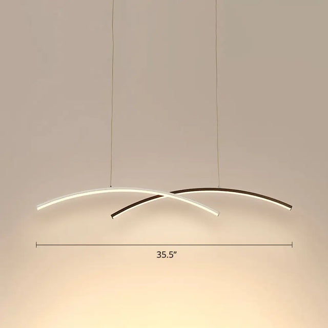 Modern Black And White Arc Ceiling Led Island Light For Living Room
