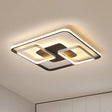 Modern Black And White Geometric Led Flushmount Living Room Light - Warm/White Multiple Sizes Black