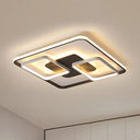 Modern Black And White Geometric Led Flushmount Living Room Light - Warm/White Multiple Sizes Black