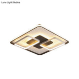 Modern Black And White Geometric Led Flushmount Living Room Light - Warm/White Multiple Sizes