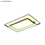 Modern Black And White Led Ceiling Lamp - Sleek Rectangular Design For Living Room