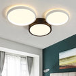Modern Black And White Multi-Ring Flush Lighting - Acrylic Led Mount Lamp With 3/5/6 Lights In