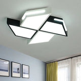 Modern Black And White Windmill Flush Lighting Led Ceiling Lamp Fixture (18/23.5 Wide)