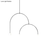 Modern Black Arched Chandelier With 3 Lights And White Glass Ball Shade