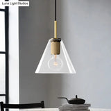 Modern Black/Brass/Chrome Pendant Lamp - 1 Light Clear Glass Ceiling Fixture