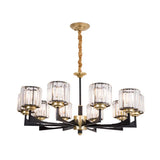 Modern Black & Brass Crystal Prism Chandelier – 4/6/12 Lights 10 /