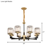 Modern Black & Brass Crystal Prism Chandelier – 4/6/12 Lights