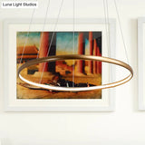 Modern Black Brown Gold Orbit Led Ceiling Light: 1/2/3-Light Acrylic Chandelier In Warm White