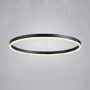 Modern Black Chandelier With Acrylic Shade - 1/2/3-Ring Living Room Ceiling Light In Warm/White /