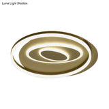 Modern Black Circle Flush Mount Led Ceiling Lamp For Child’s Bedroom