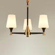 Modern Black Conical Glass Chandelier Light For Traditional Bedroom Ceiling 3 / White
