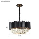 Modern Black Crystal Rod Pendant Chandelier - 4/5-Bulb Ceiling Hanging Light For Parlor