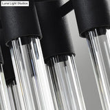 Modern Black Crystal Tube Sconce: 2-Light Wall Mounted Lamp For Living Room