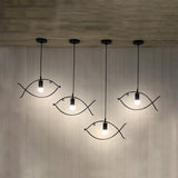Modern Black Fish-Shaped Metal Pendant Ceiling Light For Dining Room / A