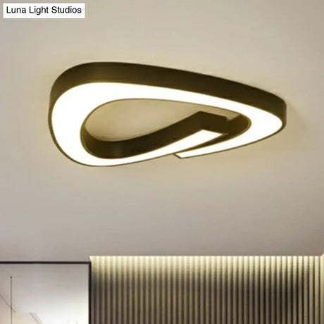 Modern Black Geometric Acrylic Shade Flush Mount Ceiling Light For Bedrooms