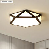 Modern Black Geometric Acrylic Shade Flush Mount Ceiling Light For Bedrooms
