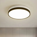 Modern Black Geometric Acrylic Shade Flush Mount Ceiling Light For Bedrooms / Third Gear Circle