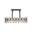 Modern Black Geometric Chandelier With Beveled Crystal Pendant Light For Living Room / Small