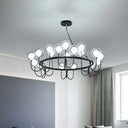Modern Black Glass Led Chandelier For Living Room - Hanging Ceiling Lamp