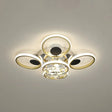 Modern Black-Gold Floral Flush Mount Led Ceiling Light For Sitting Room / 23.5 Natural