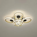 Modern Black-Gold Floral Flush Mount Led Ceiling Light For Sitting Room / 23.5 Natural