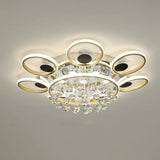 Modern Black-Gold Floral Flush Mount Led Ceiling Light For Sitting Room / 33.5 Natural