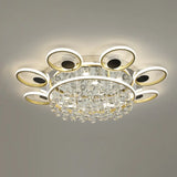 Modern Black-Gold Floral Flush Mount Led Ceiling Light For Sitting Room / 39 Natural
