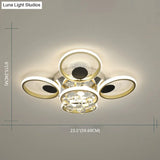 Modern Black-Gold Floral Flush Mount Led Ceiling Light For Sitting Room
