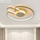 Modern Black/Gold Geometric Frame Flushmount - 16’/19.5’ Led Metal Flush Mounted Lighting