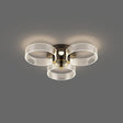 Modern Black - Gold Led Ceiling Light With Flower Design - Acrylic Round Semi Mount 3 / White