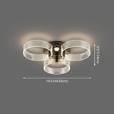 Modern Black-Gold Led Ceiling Light With Flower Design - Acrylic Round Semi Mount