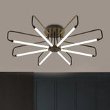 Modern Black/Gold Led Floral Frame Ceiling Lamp In Warm/White Light 24.5/39 Wide Black / 39 Warm