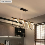 Modern Black/Gold Led Pendant Chandelier - Stylish Metallic Hanging Ceiling Lamp