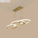 Modern Black/Gold Led Pendant Chandelier - Stylish Metallic Hanging Ceiling Lamp