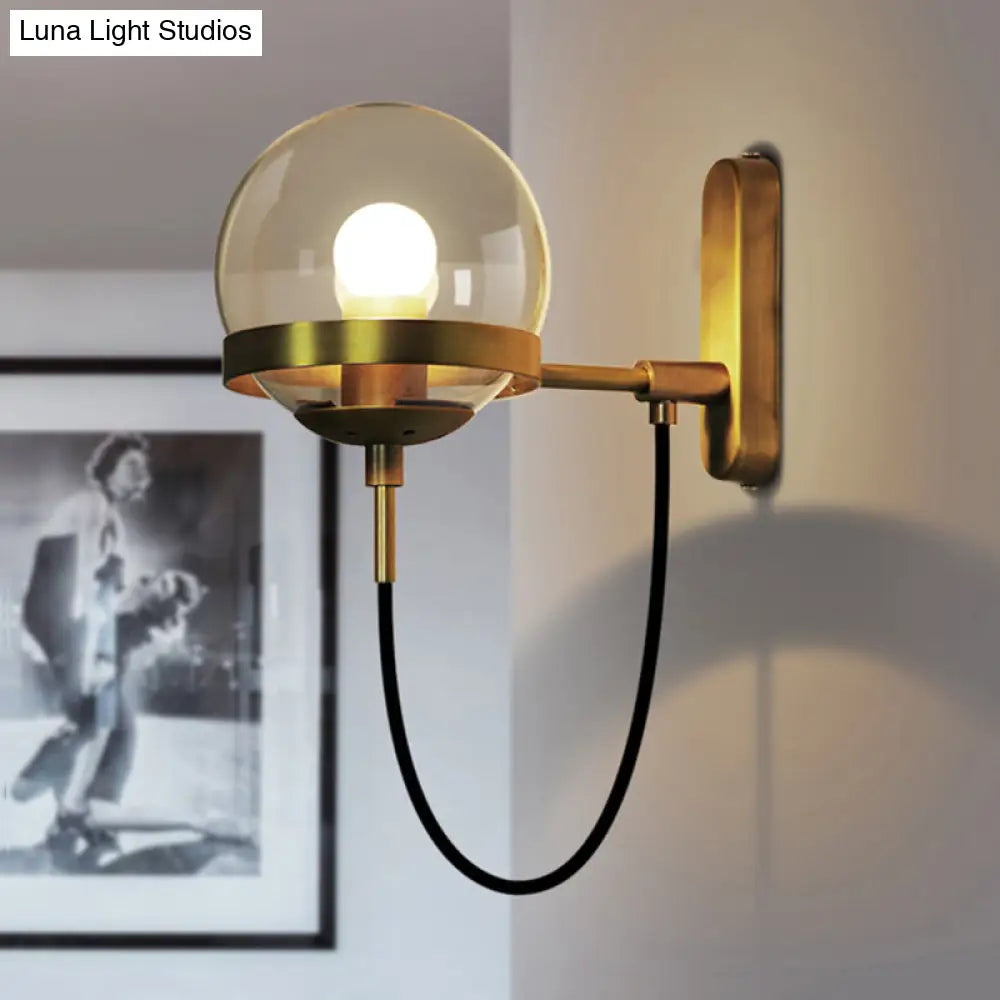 Modern Black/Gold Wall Sconce Light Fixture With Clear/Frosted Glass - Perfect For Living Rooms