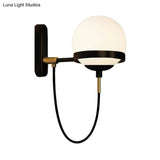 Modern Black/Gold Wall Sconce Light Fixture With Clear/Frosted Glass - Perfect For Living Rooms