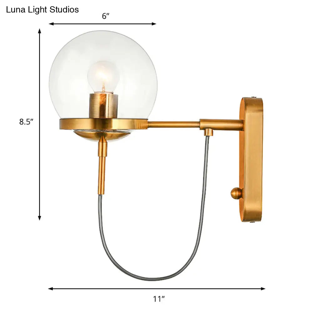 Modern Black/Gold Wall Sconce Light Fixture With Clear/Frosted Glass - Perfect For Living Rooms