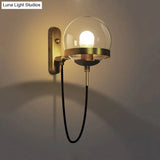 Modern Black/Gold Wall Sconce Light Fixture With Clear/Frosted Glass - Perfect For Living Rooms