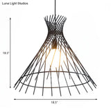 Modern Black Iron Kitchen Island Pendant Ceiling Light With Cone Shade